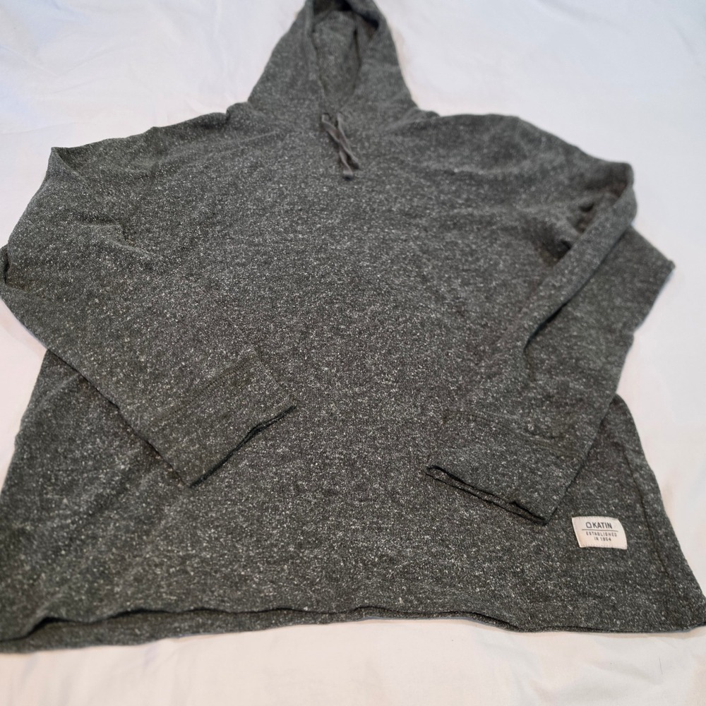 Katin Hoodie Mens MD Gray Excellent Heathered Knit Long Sleeve Pullover
